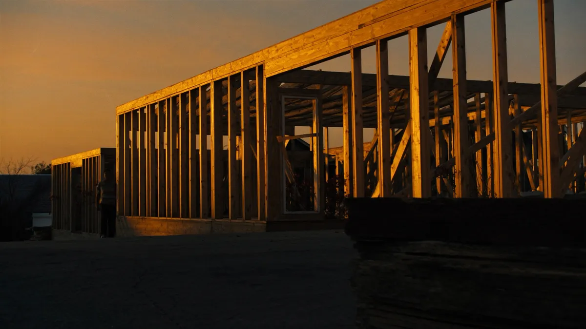 Structural framing of a new luxury custom home under construction in the Greater Toronto Area