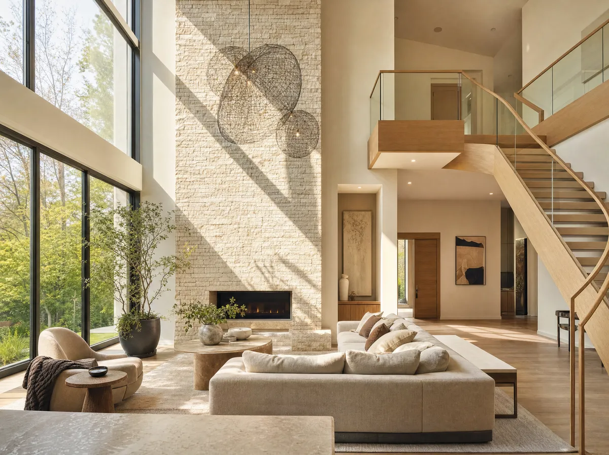Double-height living room from a York Mills renovation consultation in North York
