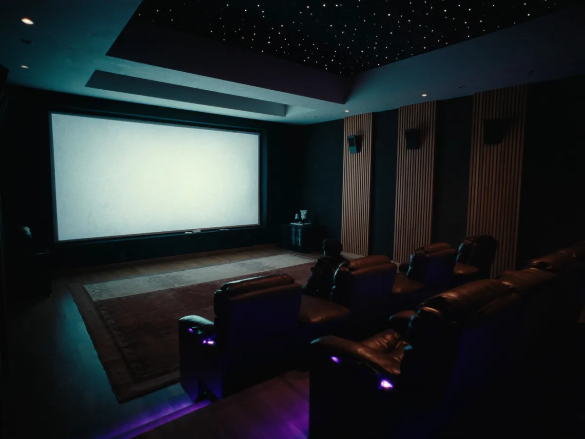 Finished luxury basement renovation with home theatre in Vaughan, Ontario — permitted basement build-out